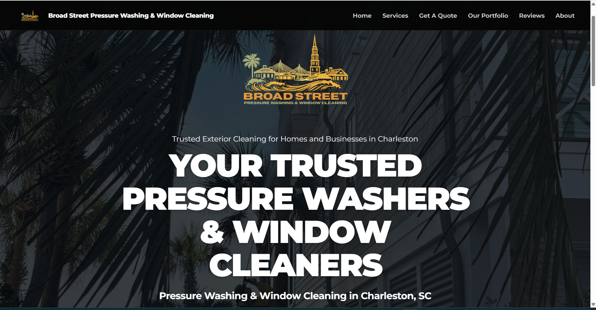 Broad Street Pressure Wash website rebuild — mobile-optimized pressure washing site with service area pages