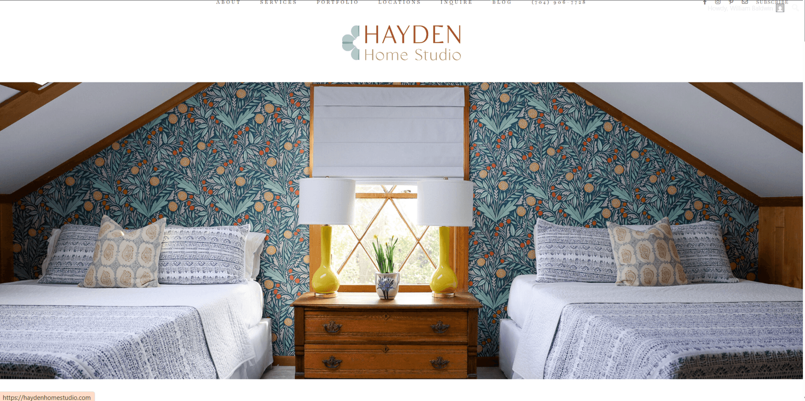 Hayden Home Studio website — Charlotte interior design studio site by Baldwin Digital