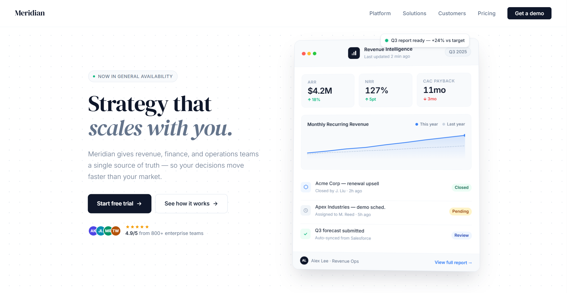 Meridian website design by Baldwin Digital — clean professional layout for service businesses